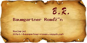 Baumgartner Román névjegykártya